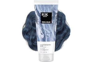 IGK Hair Gloss Toner & Color Depositing Mask | Blue Gray Semi-Permanent | Vegan + Cruelty Free | Peek A Blue