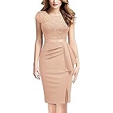 Miusol Women's Elegant Cap Sleeve Sequin Lace Cocktail Dress