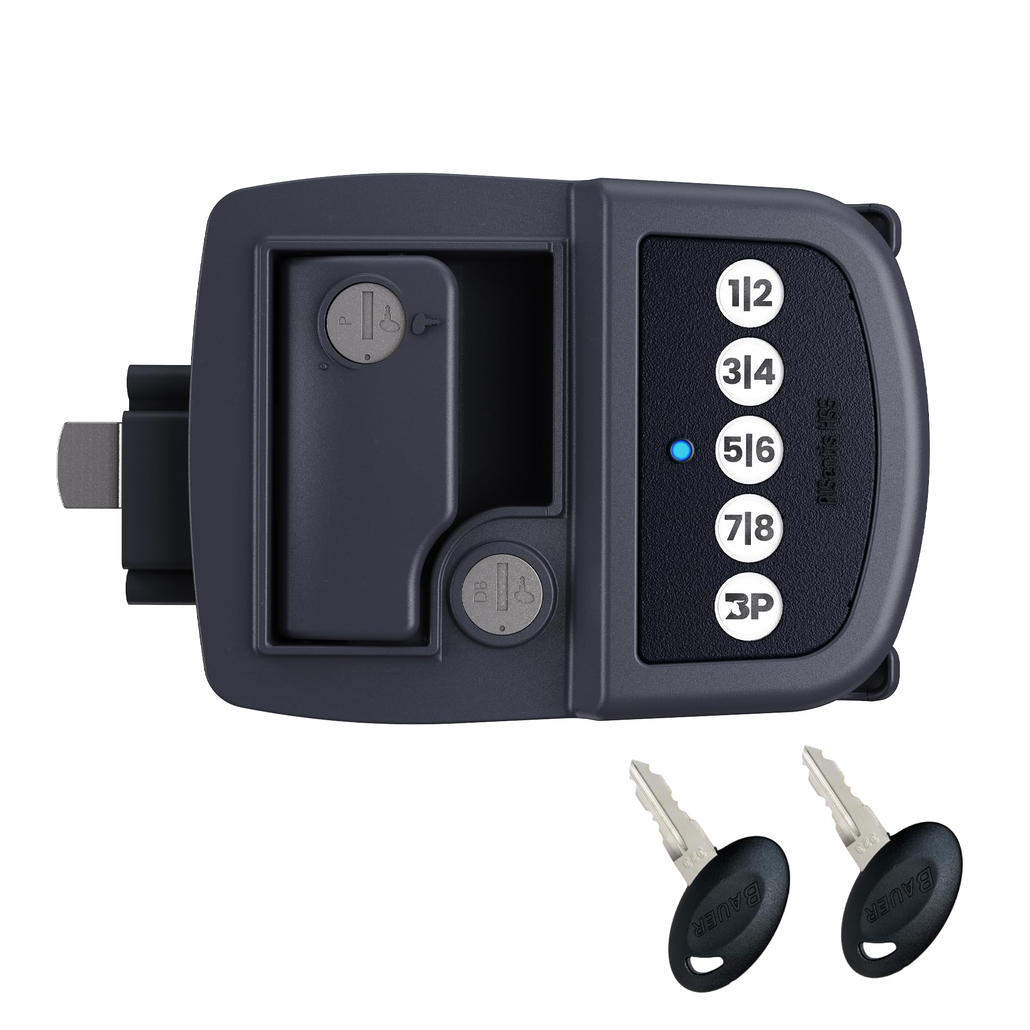 Photo 1 of Bauer NE Bluetooth Keyless Entry Door Lock with Handle, Close Field Technology, Essential Camper Must Haves, Secure Trailer, Durable RV Door Latch, Convenient RV Lock Keyless Entry