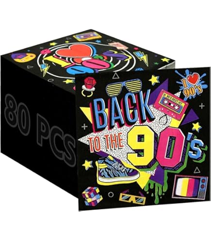 Amazon.com: 100Pcs 90s Napkins - 13 x 13inch 90's Party