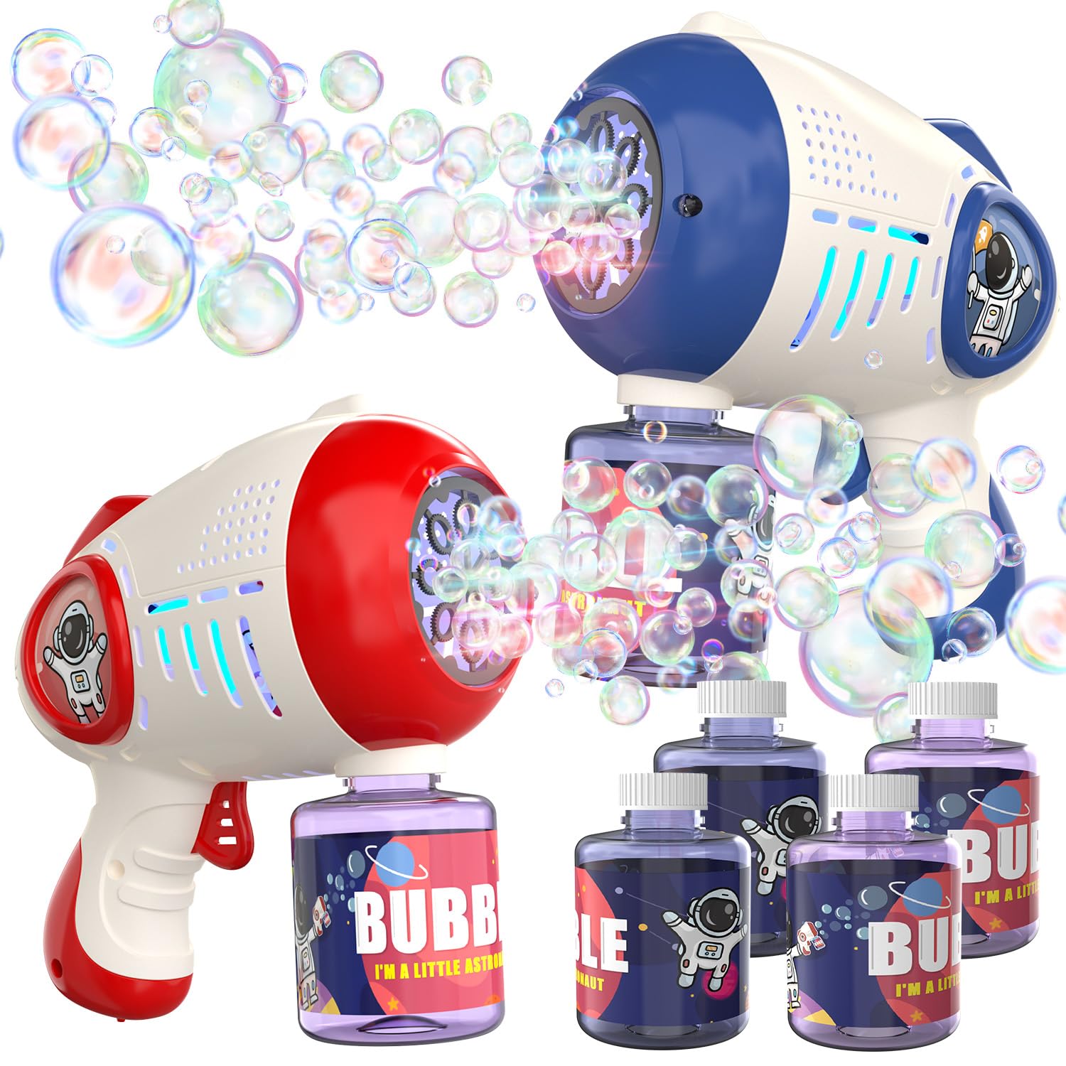 Photo 1 of EagleStone Bubble Guns for Kids 4-8, 2 Pack Light-Up Automatic Bubble Gun Blasters with 4 Solution, Bubble Machine for Toddlers, Outdoor Summer Toy, Easter Gifts, Birthday Wedding Party Favors