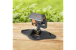 V.C.Formark Upgraded Adjustable Oscillating Sprinkler, 16 Mini Turbine, Wide Area Coverage, Heavy-Duty Triangular Bracket Com