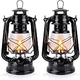 Oil lamp Kerosene lamp Hurricane Lanterns for Indoor Decorative Black 2 PCS | for exquisite decoration in living rooms,kitchens,farmhouses,cottages,corridors,temples,churches and other occasions