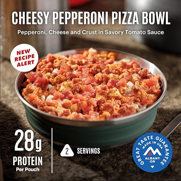 MOUNTAIN HOUSE CHEESY PEPPERONI PIZZA BOWL | FREEZE DRIED BACKPACKING & CAMPING FOOD | 2 SERVINGS