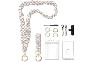 LifeSay Scrunchie Lanyard for ID Badges - Elastic Cute Teacher Lanyard with ID Holder for Office Staff, Teacher Appreciation