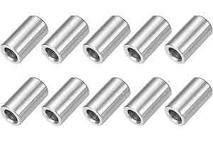 uxcell 10 Pcs Stainless Steel Spacers, 6mm ID x 10mm OD x 18mmL 304 Stainless Steel Bushing Screw Standoff Unthreaded Round S