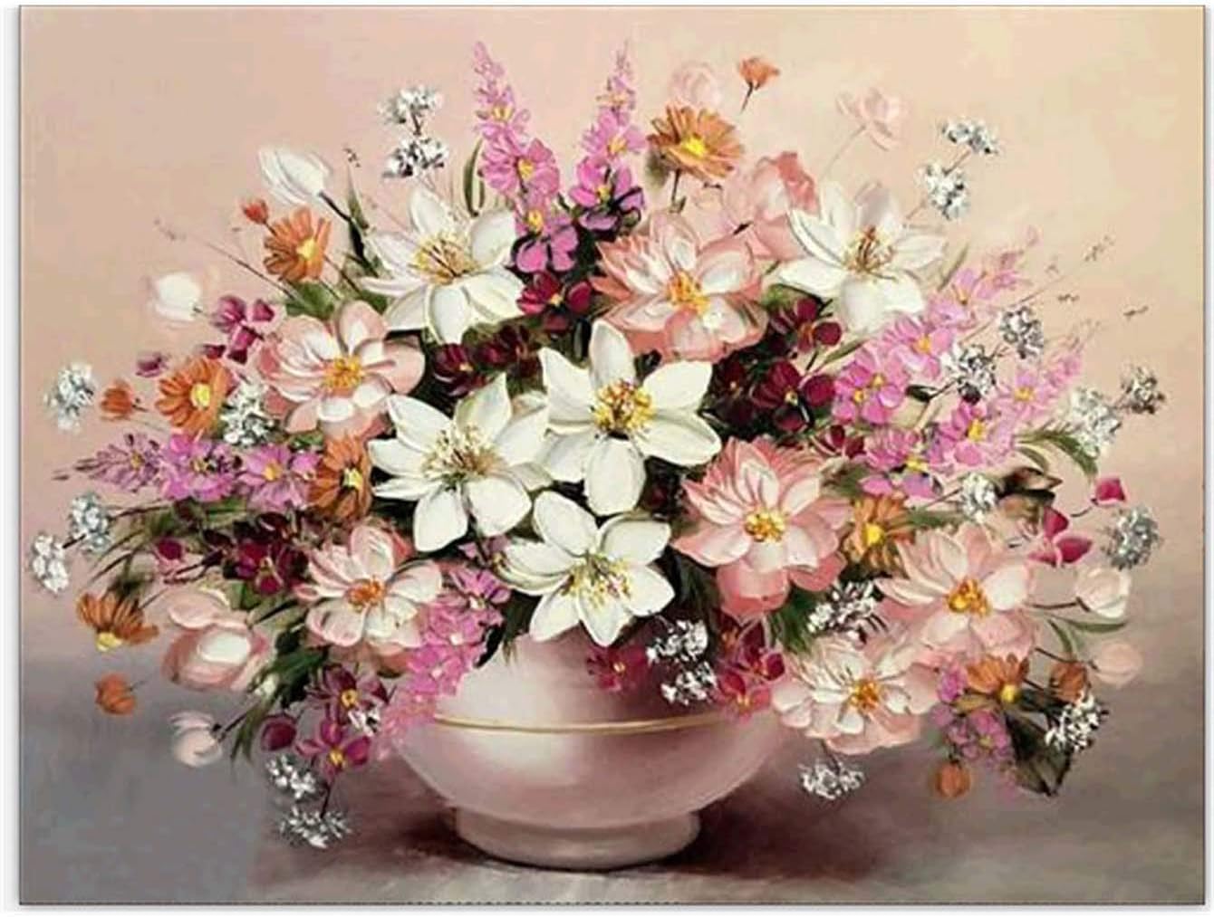 5D DIY Diamond Painting by Number Kits for Adults, Diymood Painting Flower Arranging Paint with Diamonds Arts Craft Wall Stickers for Living Room Decoration 16x20 inch(40x50cm)