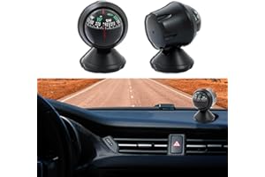 Piburth Car Compass, Vehicle Compass Ball with Bottom Stick, Dash Mount Adjustible Auto Interior Accessories for Navigation H