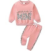 CIZENOFURS Toddler Baby Girl Clothes Fall Winter Long Sleeve Sweatshirt with Pants Set Girls Cute Print Outfits 6M-4Years