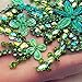 Gorgeous Pure Handmade Beaded Bling Bright Crystal Patches Sew on AB Rhinestones Waist decoration Applique with Stones Sequins Beads DIY Craft Belt for Wedding Dress Decor Decorations (green)