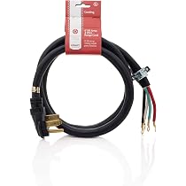 Amazon.com: Smart Choice 6-Foot Long 50 Amp 4-Wire Range Power Cord for Electric  Range Connection : Everything Else