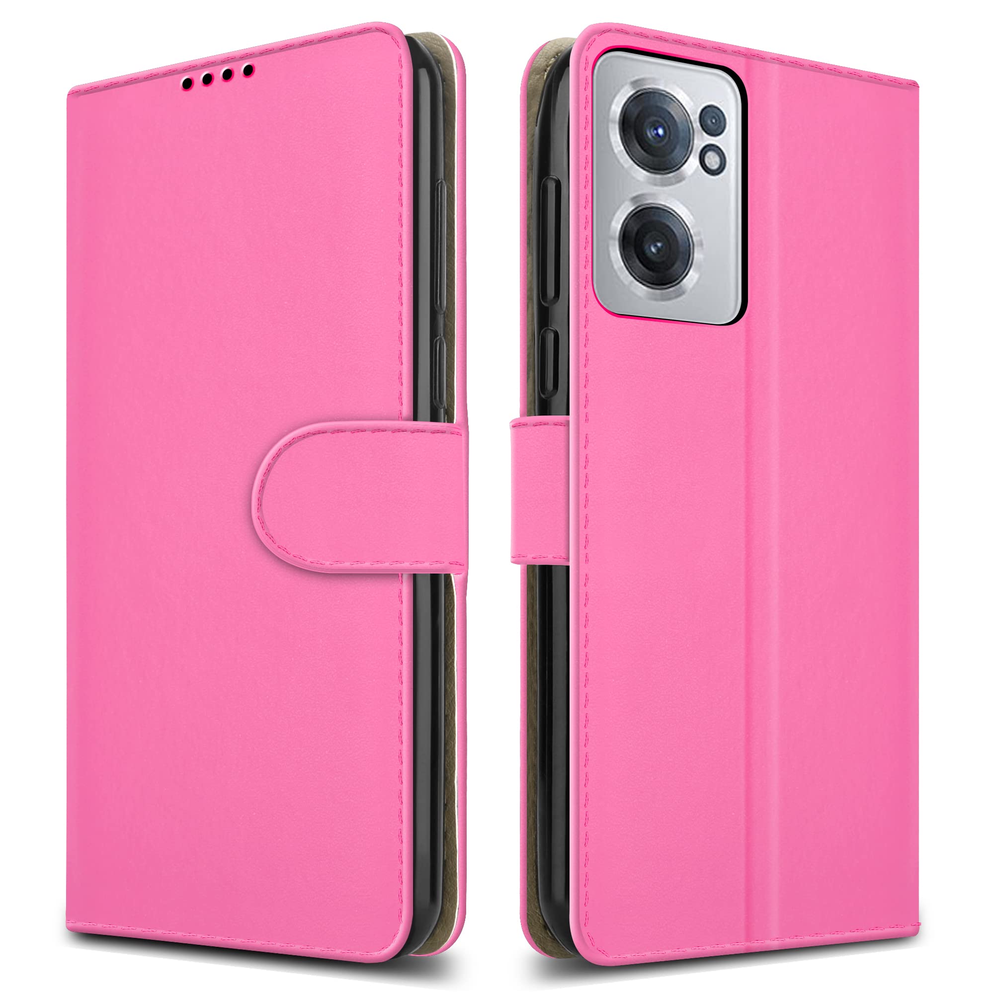 PIXFAB For Oneplus Nord CE 2 5G Leather Phone Case, Magnetic Closure Full Protection Book Folio Design, Wallet Case Cover [Card Slots] and [Kickstand] For Oneplus Nord CE 2 5G - Pink