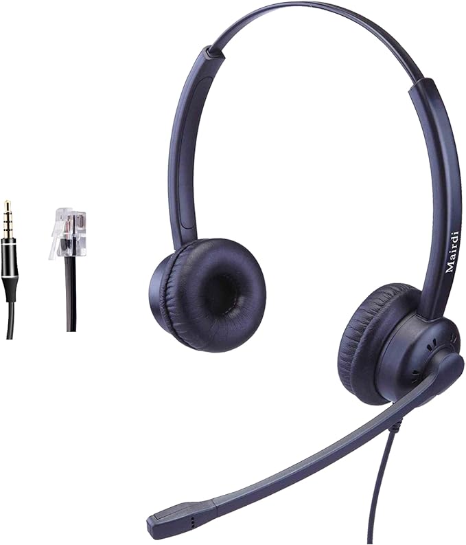 RJ9 Cisco Headset for Telephone with Noise Cancelling Microphone