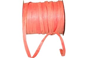 Reliant Ribbon Paper Raffia Ribbon, 1/4 Inch X 100 Yards, Salmon