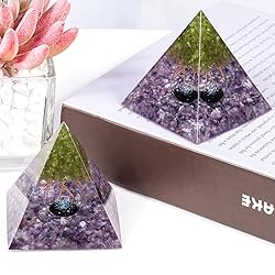 mookaitedecor Peridot Tree of Life Orgone Pyramid