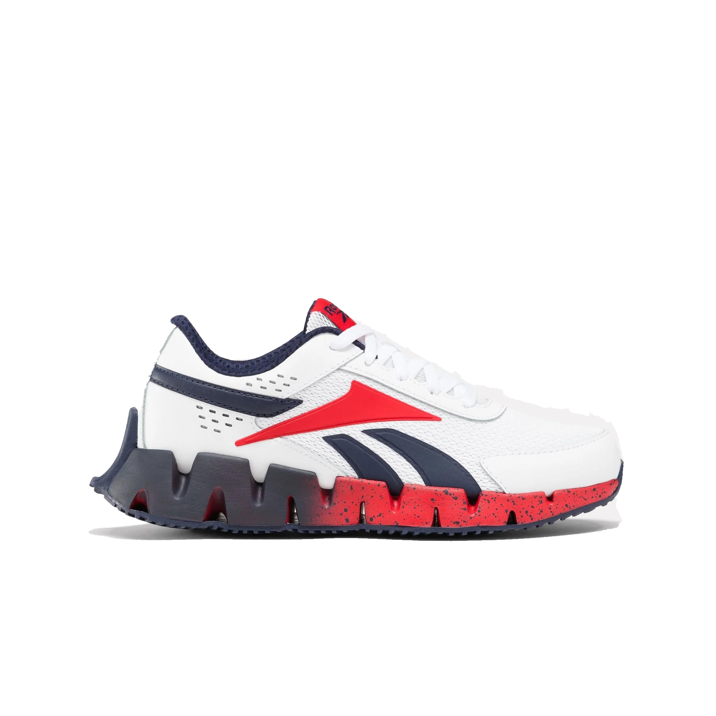 Reebok Boy’s Zig Dynamica 2.0 Sneaker, Moon/Vector Red/Vector Navy, 7 Big Kid