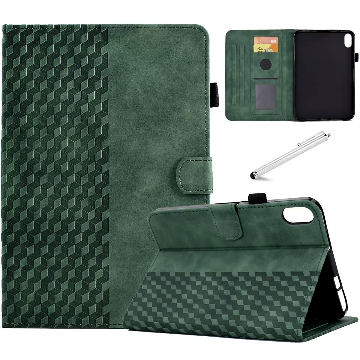 Fancity for iPad (A16) 11th Generation 11 Inch 2025, iPad 10th Generation 10.9 inch 2022, Suede Leather Case with Kickstand Pencil Holder, Magnectic Cover with Smart Auto Wake/Sleep, Green — image 1