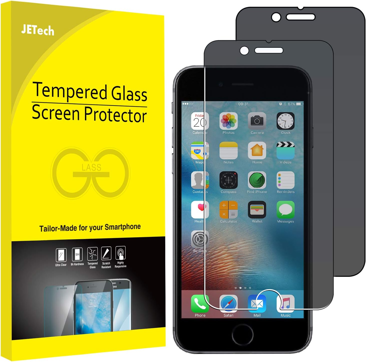 JETech Privacy Screen Protector for iPhone 6s Plus and Amazon.co.uk Electronics