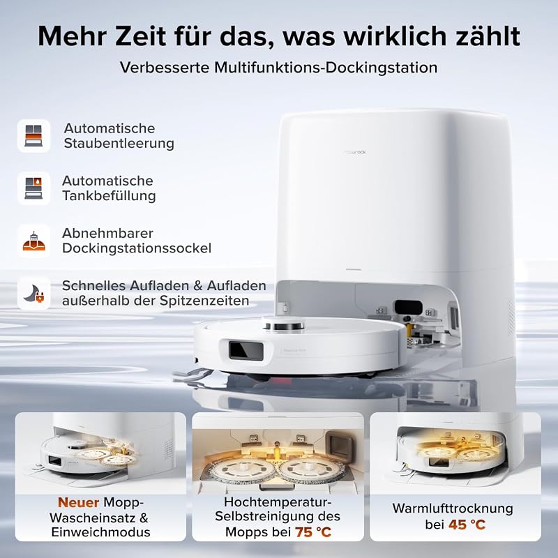 Qrevo 2 Pro Set Saugroboter mit Wischfunktion, 25.000 Pa Saugkraft