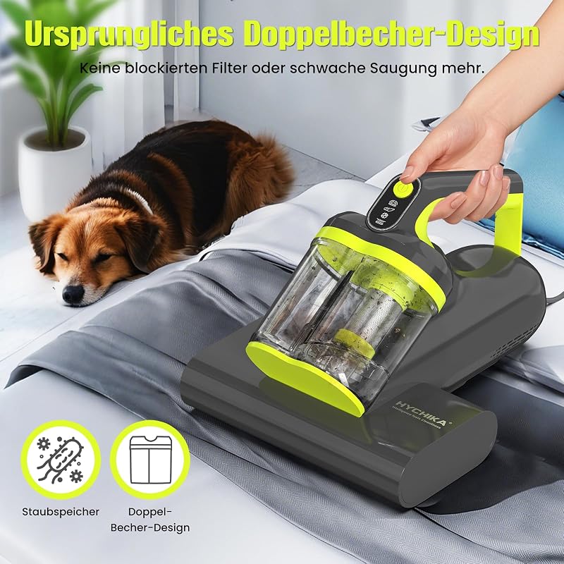 HYCHIKA Milbensauger für Matratzen, 16 kPa, UV-C-Licht, 60 °C Heißluft