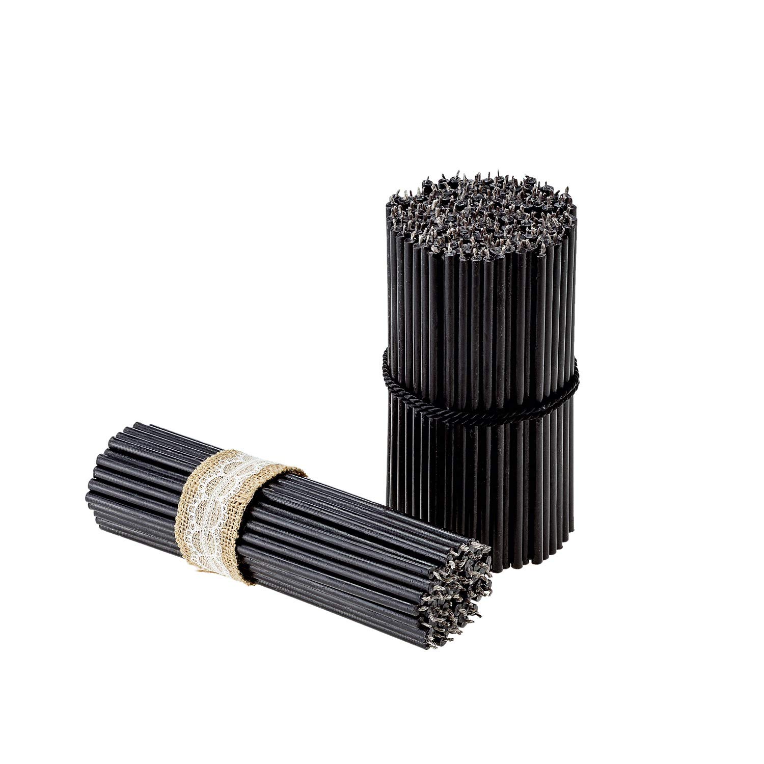 Danilovo Thin Taper Beeswax Candles - Honey-Scented, Decorative Candles Ideal for Birthday Decoration or Church Prayers - Black Drip Free, Tall & Smokeless Pack of 250 pcs, 16,5 x 0,57 cm