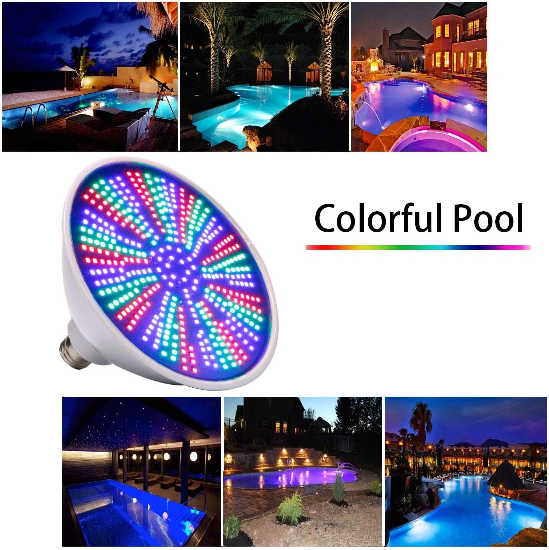 Mopzlink Pool Lights 120V 40W RGB Color Changing Underwater LED Pool