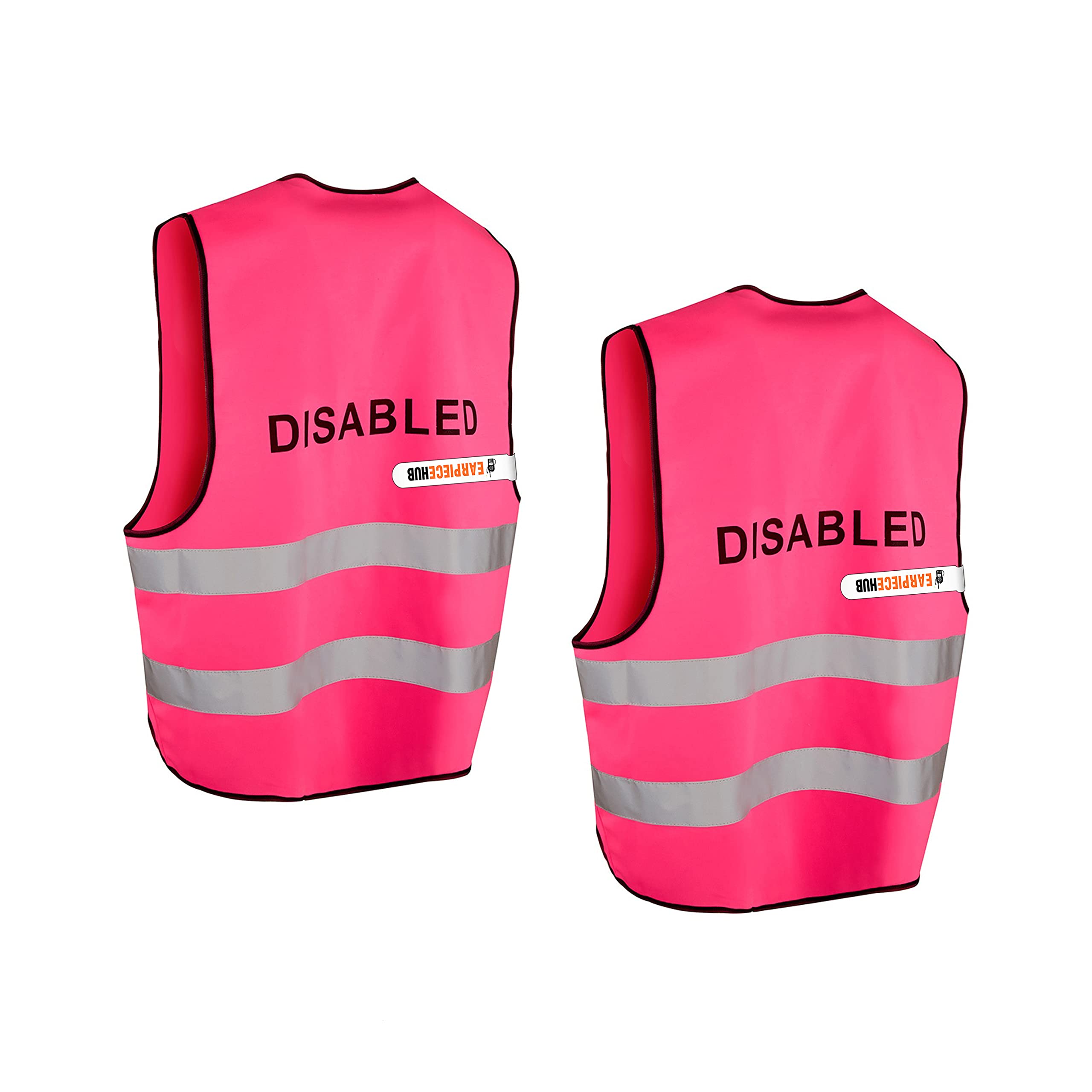 2 X DISABLED Hi-Vis High-Viz Visibility Safety Vest Waistcoat