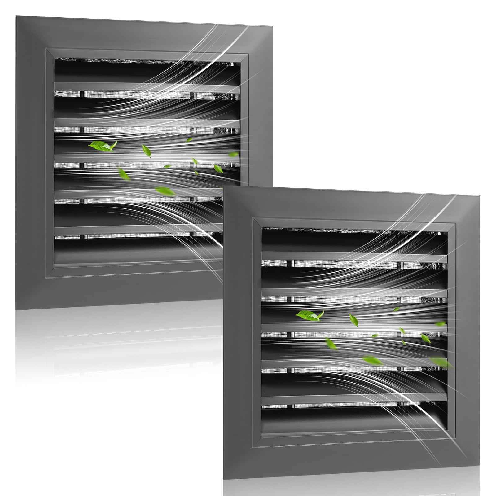 Photo 1 of 12" X 12" Gable Vent- 2 Pack Aluminum Alloy Attic Vent, Shed Vents with Screen, Detachable-Foldable Cover, Effectively Removing Heat and Humidity - Ideal for Ventilation in Houses