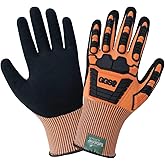 Global Glove Tuffalene Platinum Medium Black and High Visibility Orange Protective Gloves