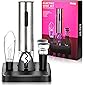 Hisip Electric Wine Opener Set, Type C Rechargeable Corkscrew Wine Bottle Opener with Storage Base Wine Aerator Pourer…