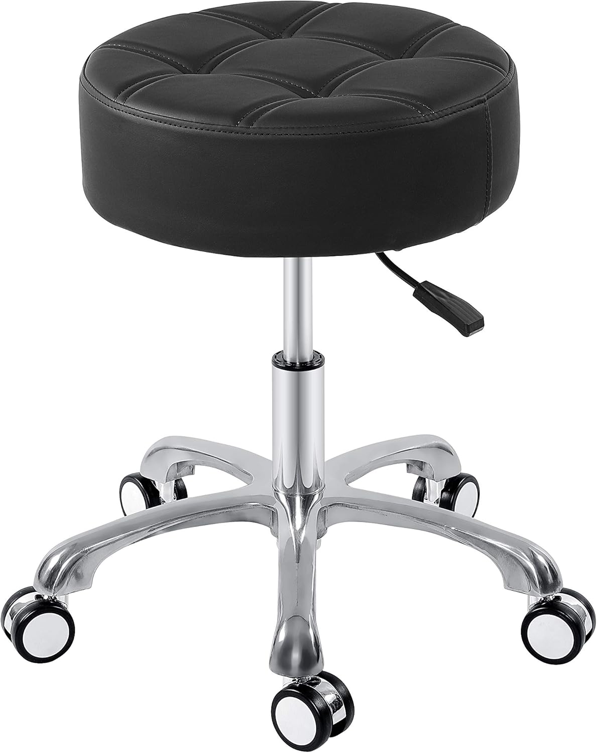Senkelly Rolling Office Swivel Stool for Workbench Home Kitchen, Hydraulic Adjustable Height Stool for Guitar Vanity Salon Medical Studio Makeup (Black): Kitchen & Dining