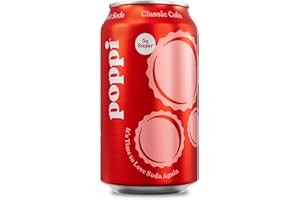 POPPI Sparkling Prebiotic Classic Cola Soda w/Gut Health & Immunity Benefits, Beverages made with Apple Cider Vinegar, Seltzer Water & Cola Flavors, Low Calorie & Low Sugar Drinks, 12oz (12 Pack)