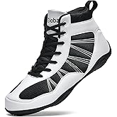 DimaiGlobal Men's Wrestling Shoe Boxing Shoes Zero Drop Sole High Top Fighting Shoes Fitness Sneaker Taekwondo Karate Martial Arts Weightlifting Training Shoes