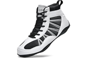 DimaiGlobal Men's Wrestling Shoe Boxing Shoes Zero Drop Sole High Top Fighting Shoes Fitness Sneaker Taekwondo Karate Martial Arts Weightlifting Training Shoes