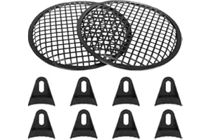 X AUTOHAUX 2pcs 8 Inch Black Car Audio Speaker Cover Metal Mesh Subwoofer Grill Horn Guard