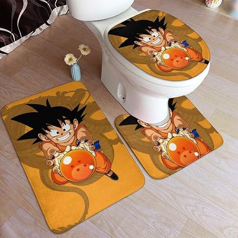 Amazon Co Jp 子供悟空ドラゴンボール 浴室用の3組の滑り止めカーペット 吸水 速乾 耐久性抜群 家に不可欠です ホーム キッチン