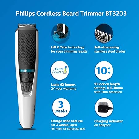philips trimmer bt3203 charger