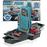 Electronic Sea War Game, Talking Sea Battle Radar Reload Strategy Board Game for Kids with Lights, Sounds, Special Attacks, 200 Preset Ship Layouts Quick Set-up, 1-2 Players Family Game (Black)