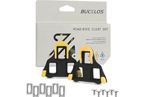 BUCKLOS SPD SL Cleats for Road Bike Cycling Shoes Compatible with Shimano SPD-SL Pedals-BH10/BH11/BH12 Float Cleats for Indoor Peloton & Outdoor Bicycle Training
