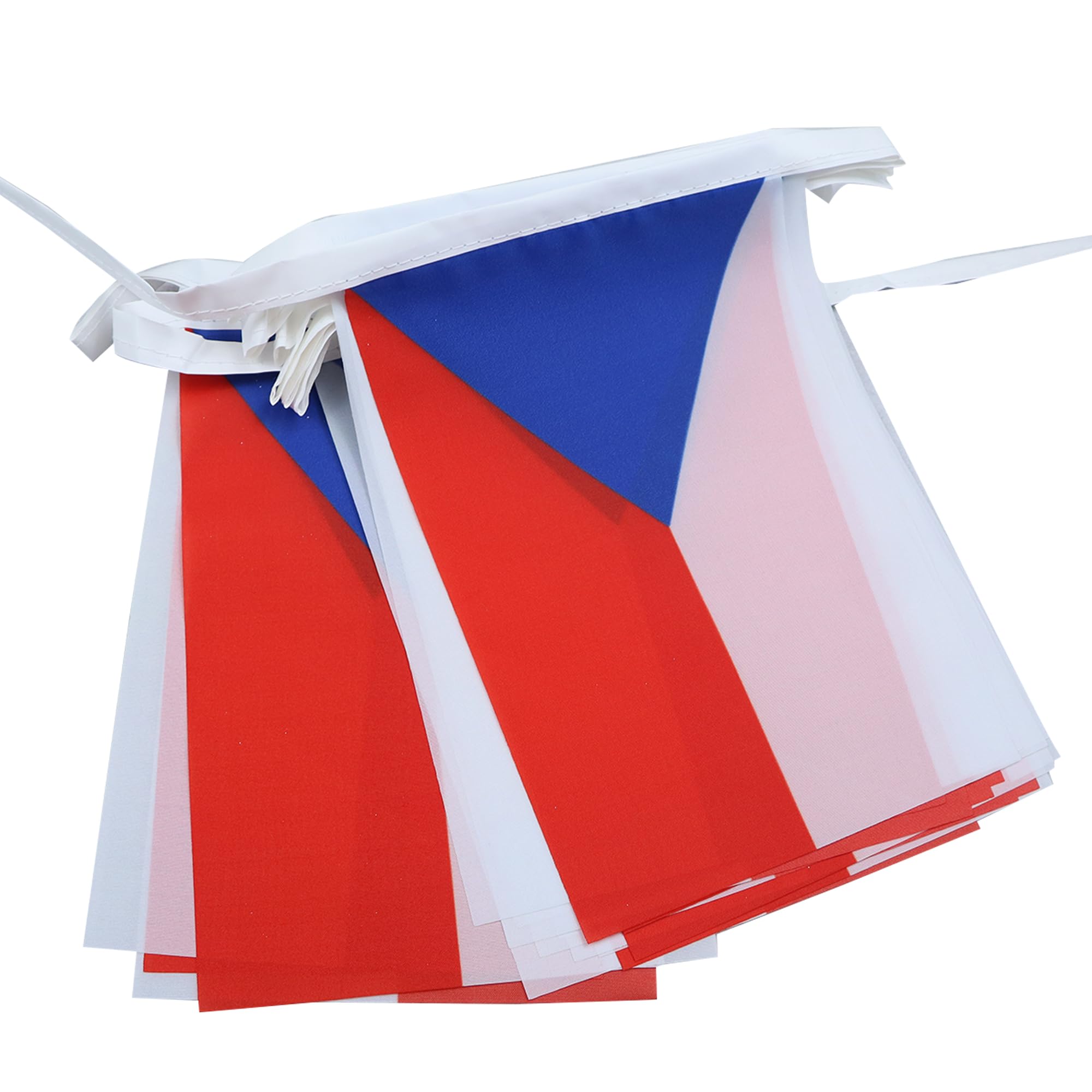 AZ FLAG Czech Republic Bunting Flag, 20 Ft Garland with 20 Small Czech Flags 8'' x 6'', 100% Polyester String Pennant, 6 meters — image 1