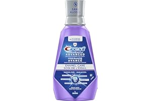 Crest Pro-Health Advanced Enamel Care Mouthwash, Fresh Mint, Alcohol-Free & Anticavity With Fluoride to Rebuild Weakened Enam