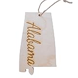 Alabama State Christmas Ornament, Wooden State