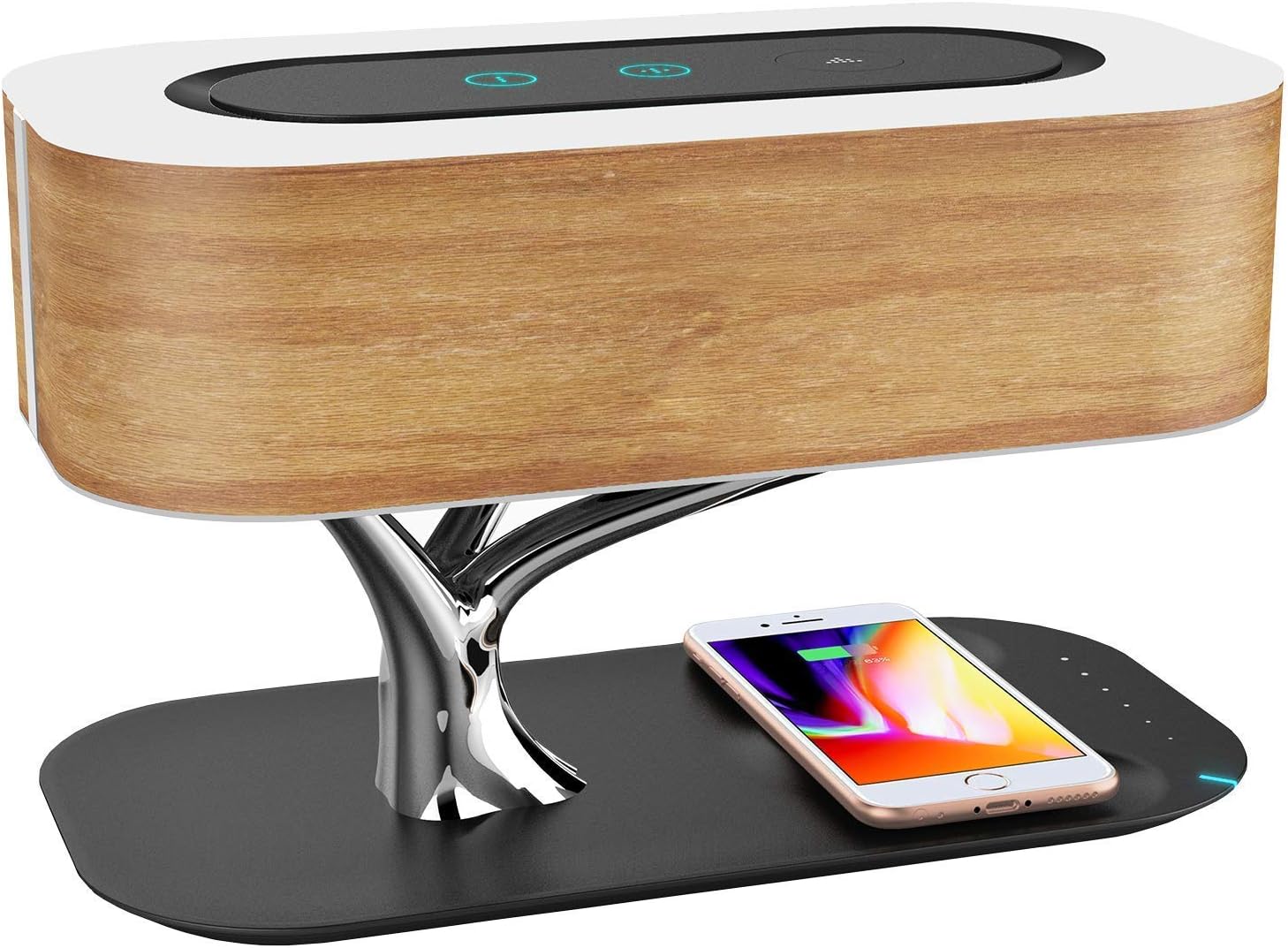 Lámpara de mesa Lámpara de noche Viene con un altavoz Bluetooth y un cargador inalámbrico. Modo de sueño Oscurecimiento continuo Luz de noche de noche de casa inteligente: Amazon.es: Iluminación