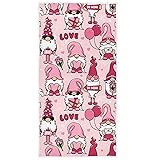 Pfrewn Cute Gnome Couples Hand Towels Pink Hearts