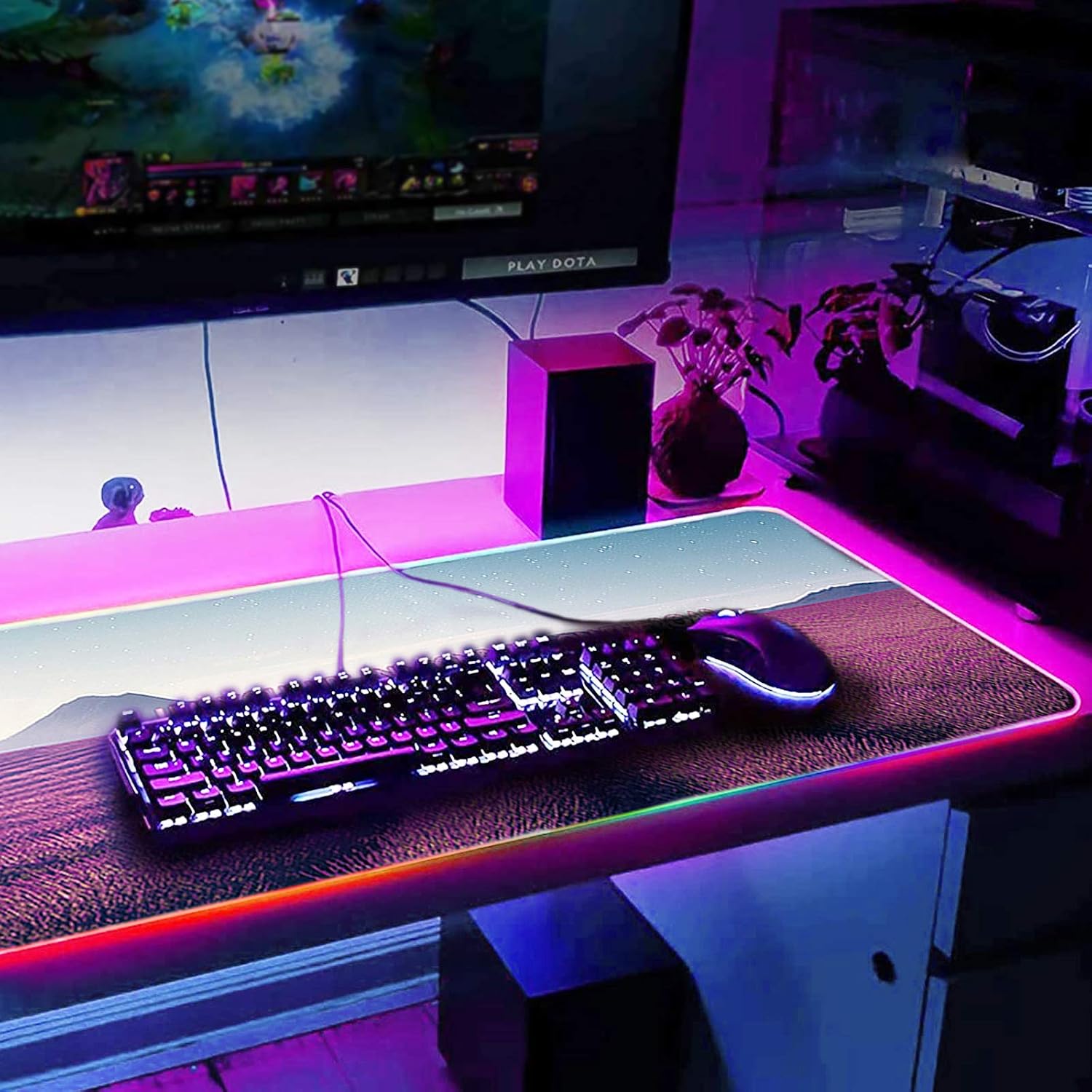 DORRISO Large RGB Gaming Mouse Mat Pads 800x300x4mm Led Mousepad Soft Computer Keyboard Mice Mat for MacBook PC, Laptop - Image 3