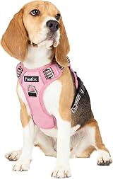 Funfox Dog Harness Medium Front Clip No Pull Reflective Pink M