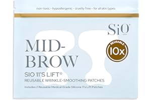 SiO Beauty Mid-Brow 11's Lift - Wrinkle-Smoothing, Medical-Grade Silicone Patches for Fine Lines - Reusable Up to 10x - Cruelty-Free & Eco-Friendly Beauty Patches for Between Eyebrows - 2 Patches