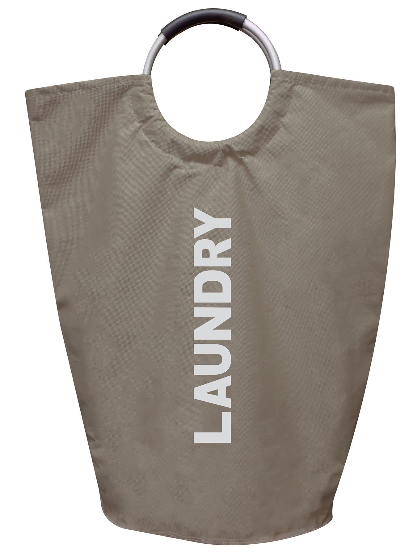 MSV Fabric Laundry Bag, Storage Bag, Washing Bag, Flexible, Grey, 55 x 38 x 64 cm