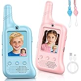 Video Walkie Talkies for Kids – Rechargeable Kids Walkie Talkies 2 Pack with Voice Changer & Cartoon Avatar, 1000 ft Range, Fun Toys for Outdoor Camping, Hiking, Birthday Gift for Boys Girls Ages 3-12
