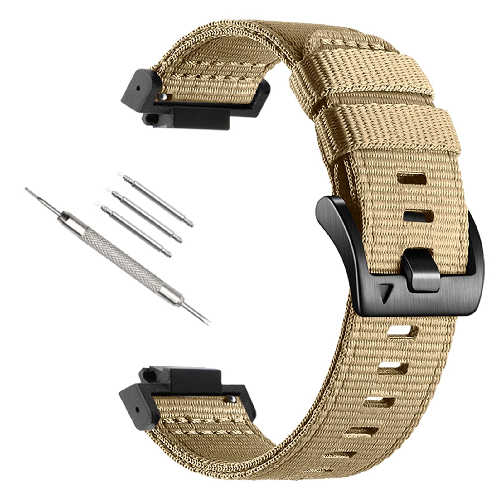 Military Style Nylon Watch Band Compatible for Casio G-Shock DW-5600/8900, GA-100/GW-B5600/GB-5600 /GW-6900, Breathable Sweat Proof Nylon Watch Strap, Ultra Soft Replacement Band for DW-5600/GA-100 Strap Athleisure Style